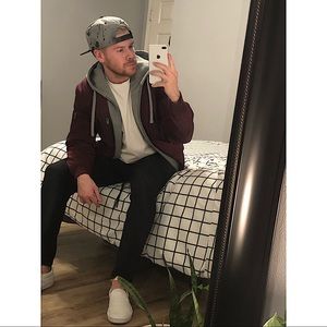 Men’s bomber jacket, removable inner hoodie